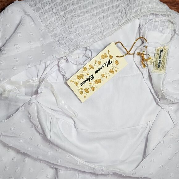 Meadow Rhodes White Boho Maxi Dress Women's Size Pettite Small - Picture 6 of 7